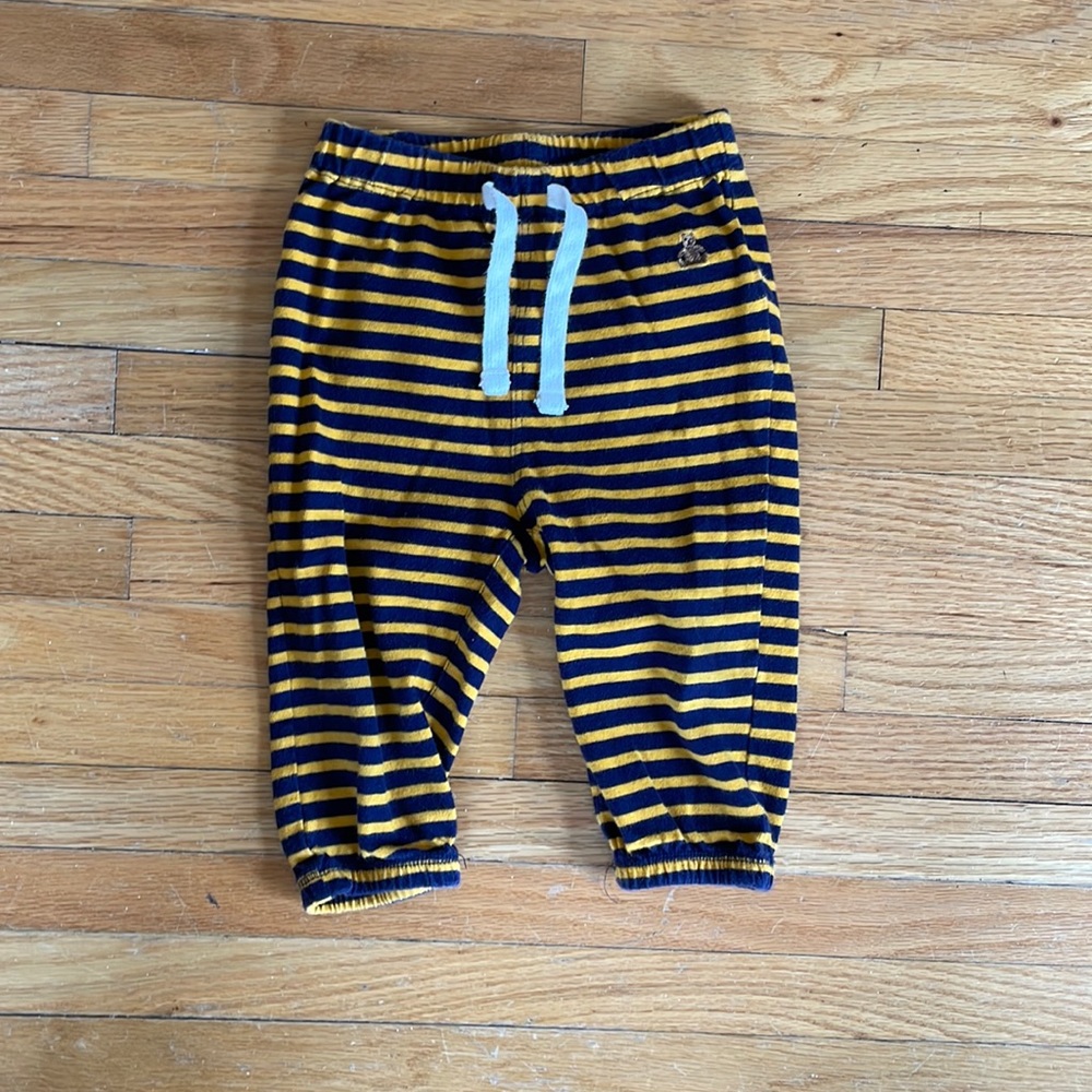 Baby Gap 6-12m Orange and Navy Striped Pants